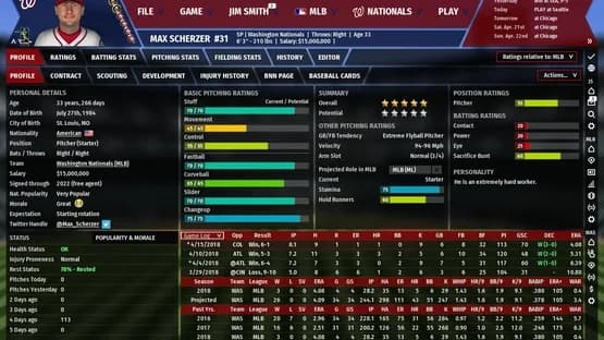 Out of the Park Baseball 19 — Screenshoty