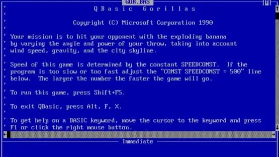 Qbasic Gorillas — Screenshots