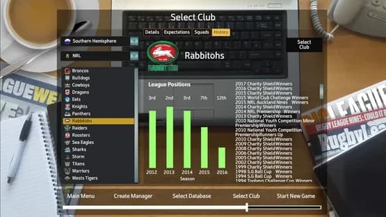 Rugby League Team Manager 2018 — Screenshoty