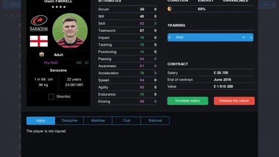 Pro Rugby Manager 2015 — Screenshoty