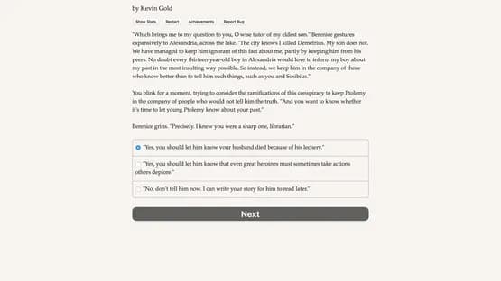 Choice of Alexandria — Screenshots