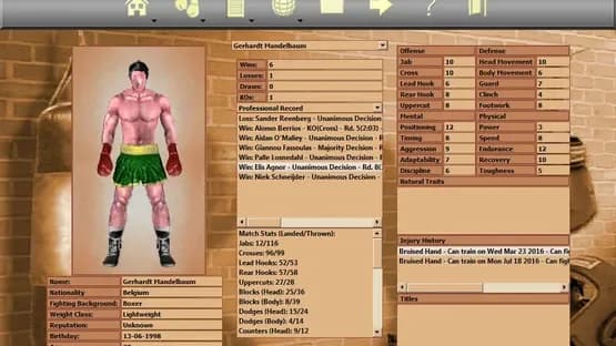 World Boxing Manager — Screenshots