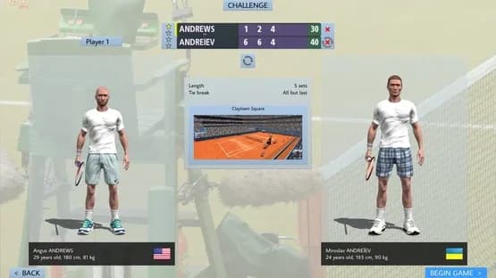 Full Ace Tennis Simulator — Screenshoty