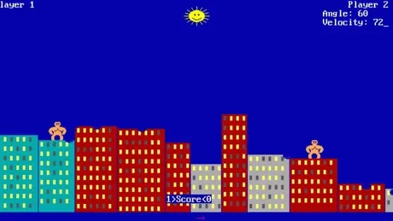 Qbasic Gorillas — Screenshots