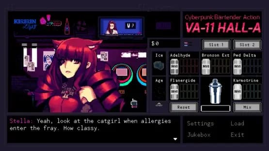 VA-11 Hall-A: Cyberpunk Bartender Action — Screenshots