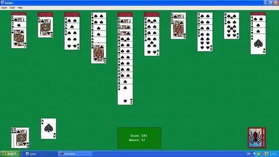 Microsoft Spider Solitaire — Screenshoty