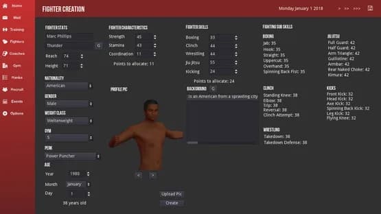 MMA Simulator — Screenshoty