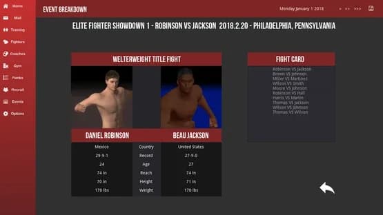 MMA Simulator — Screenshoty