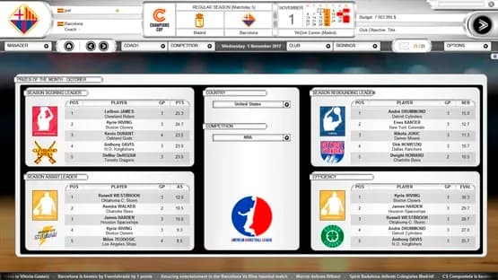 International Basketball Manager — Screenshots