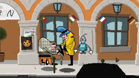Detective Case and Clown Bot in: Murder in the Hotel Lisbon — Screenshoty