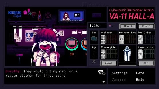 VA-11 Hall-A: Cyberpunk Bartender Action — Screenshots