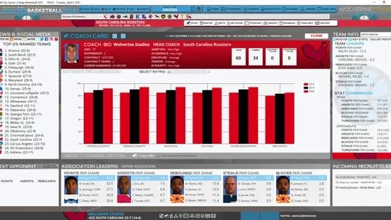 Draft Day Sports: College Basketball 2018 — Screenshoty
