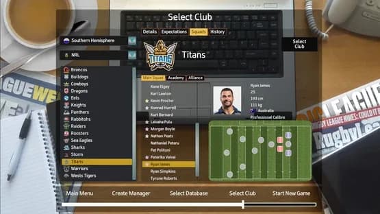 Rugby League Team Manager 2018 — Screenshoty