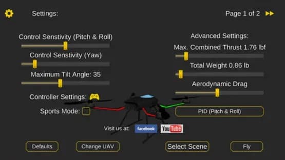 QuadcopterFx Simulator — Screenshoty