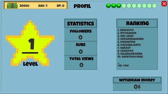 Streamer Simulator — Screenshots
