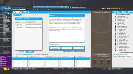 Draft Day Sports: College Basketball 2019 — Screenshoty