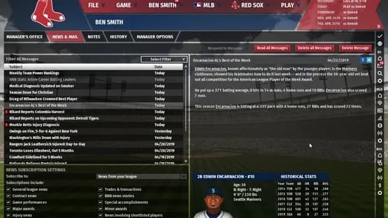 Out of the Park Baseball 20 — Screenshoty