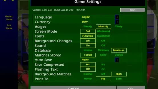 Championship Manager: Season 00/01 — Screenshoty