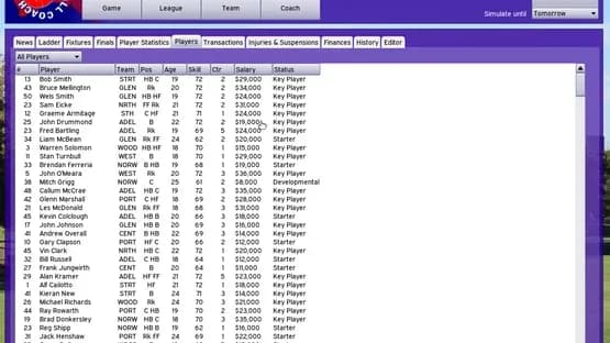Australian Football Coach 2019 — Screenshots