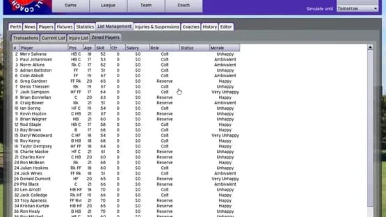 Australian Football Coach 2019 — Screenshots