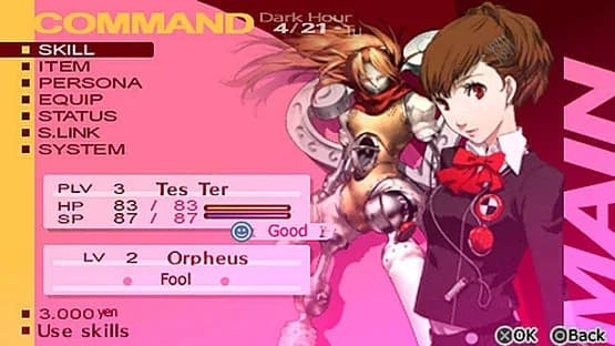 Persona 3 Portable — Screenshoty