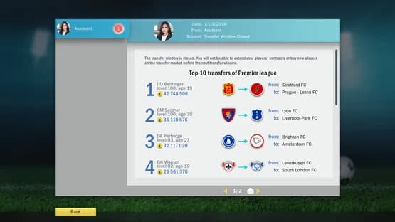 Football, Tactics & Glory — Screenshoty