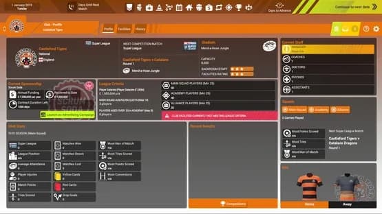 Rugby League Team Manager 3 — Screenshoty