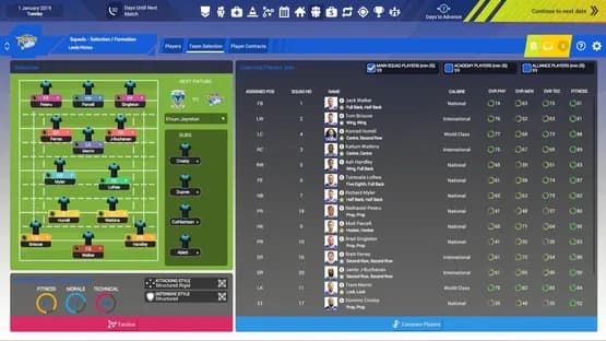 Rugby League Team Manager 3 — Screenshoty