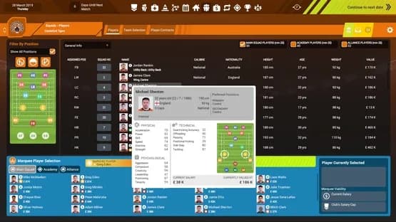 Rugby League Team Manager 3 — Screenshoty