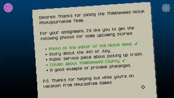 Delores: A Thimbleweed Park Mini-Adventure — Screenshoty