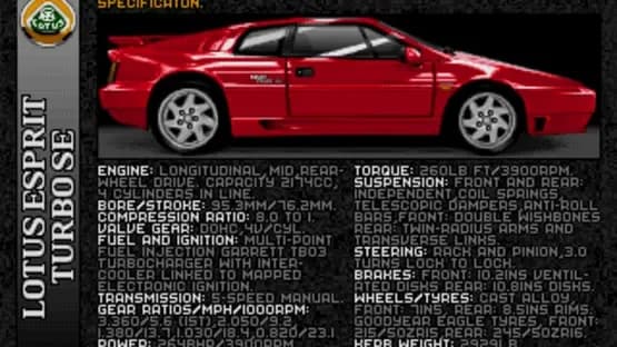 Lotus Esprit Turbo Challenge — Screenshoty
