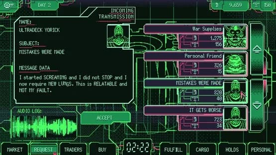 Space Warlord Organ Trading Simulator — Screenshoty
