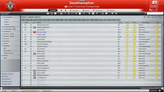Football Manager 2009 — Screenshoty