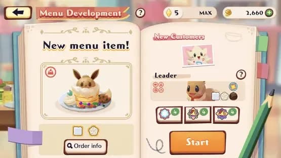 Pokémon Café ReMix — Screenshoty