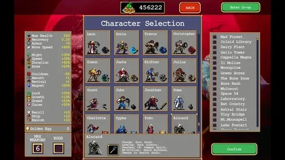 Vampire Survivors: Ode to Castlevania — Screenshoty