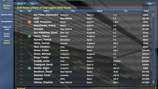 Championship Manager: Season 03/04 — Screenshots
