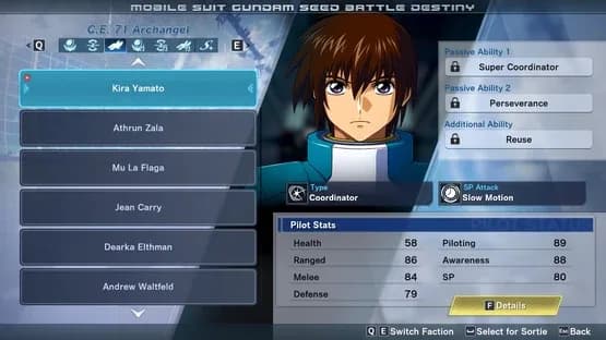 Mobile Suit Gundam Seed: Battle Destiny Remastered — Screenshoty