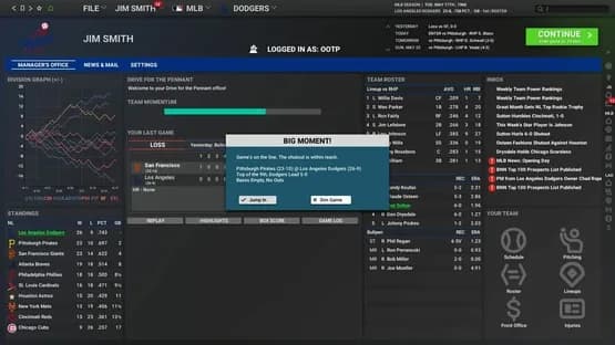 Out of the Park Baseball 26 — Screenshoty