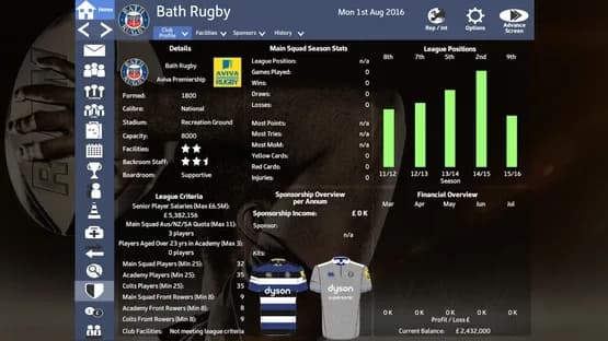 Rugby Union Team Manager 2017 — Screenshots