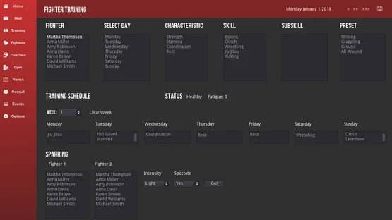 MMA Simulator — Screenshoty