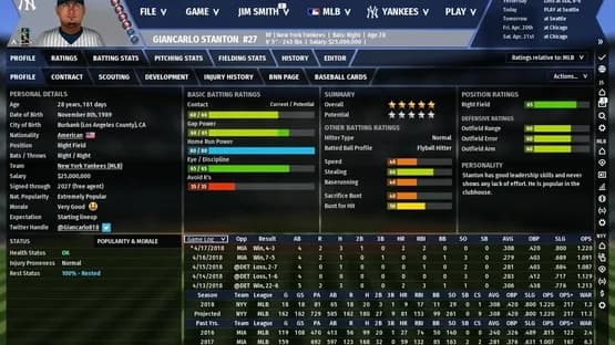 Out of the Park Baseball 19 — Screenshoty
