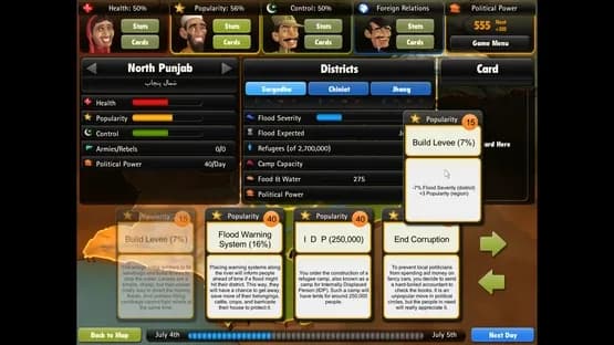 President for a Day - Floodings — Screenshots