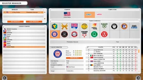 International Basketball Manager — Screenshots