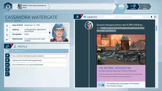 Orwell: Keeping an Eye on You — Screenshoty