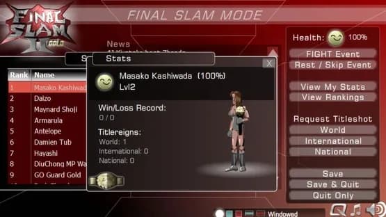 Final Slam 2 — Screenshoty