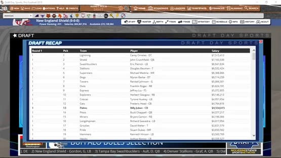 Draft Day Sports: Pro Football 2018 — Screenshots