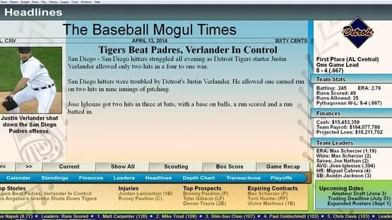 Baseball Mogul 2015 — Screenshoty
